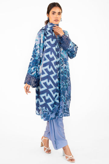 Alkaram FW-10-22-Blue Winter Collection 2022 Online Shopping